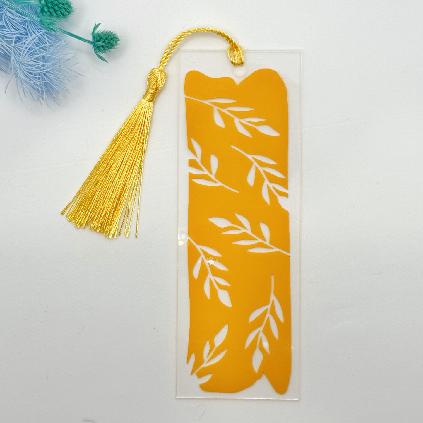 Orange Leaves Acrylic Bookmark