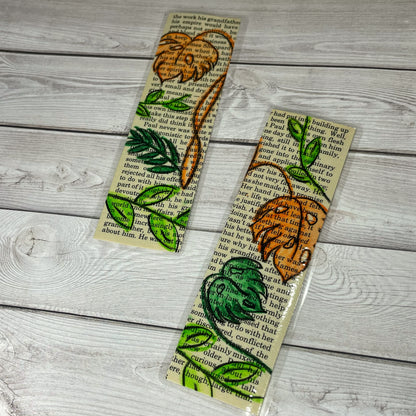 Orange Monstera Bookmark