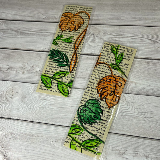 Orange Monstera Bookmark