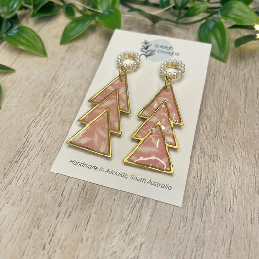 Deluxe Pink Christmas Tree Dangles