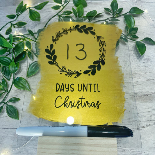 Gold Christmas Countdown Sign