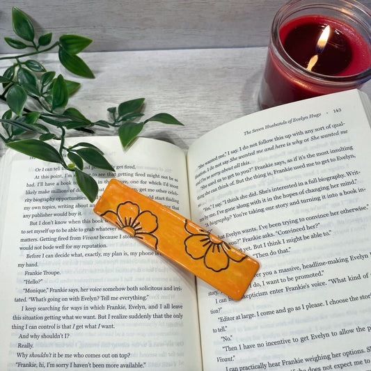 Orange With Black Clay Bookmark