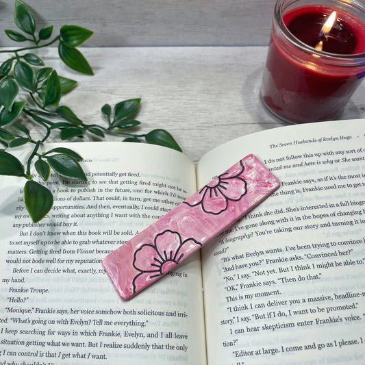 Pink With Black Clay Bookmark