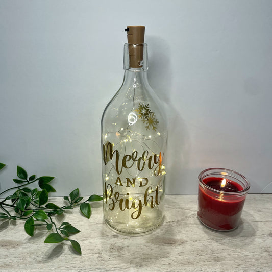 Merry And Bright Light Up Bottle Clear