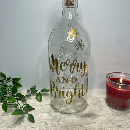 Merry And Bright Light Up Bottle Clear