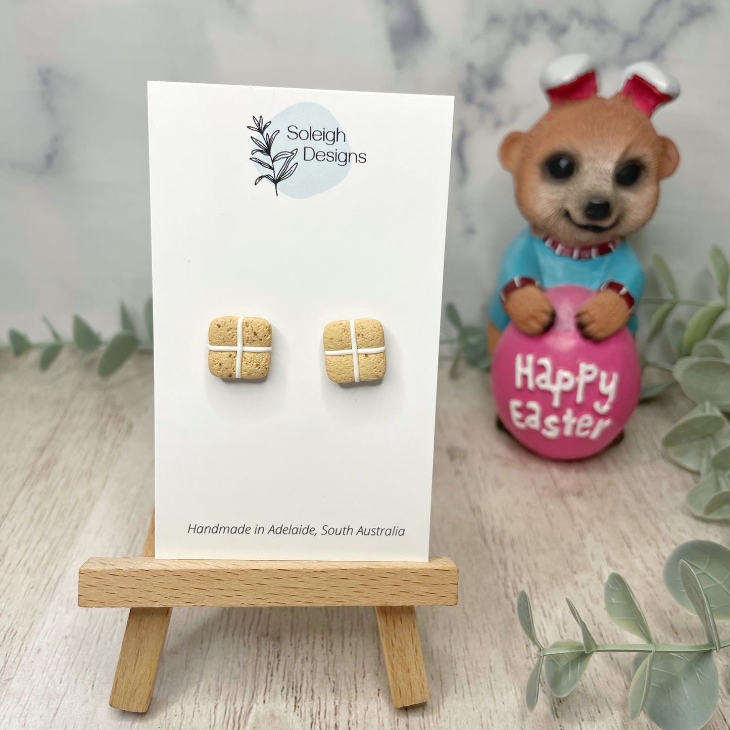 Hot Cross Bun Studs