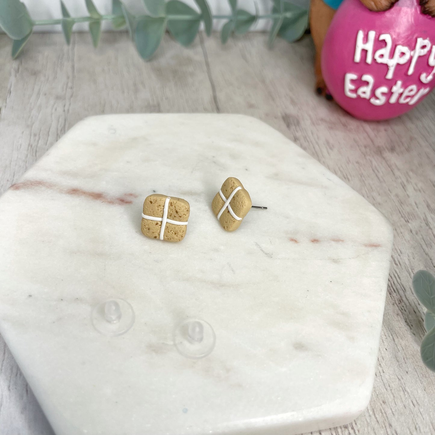 Hot Cross Bun Studs