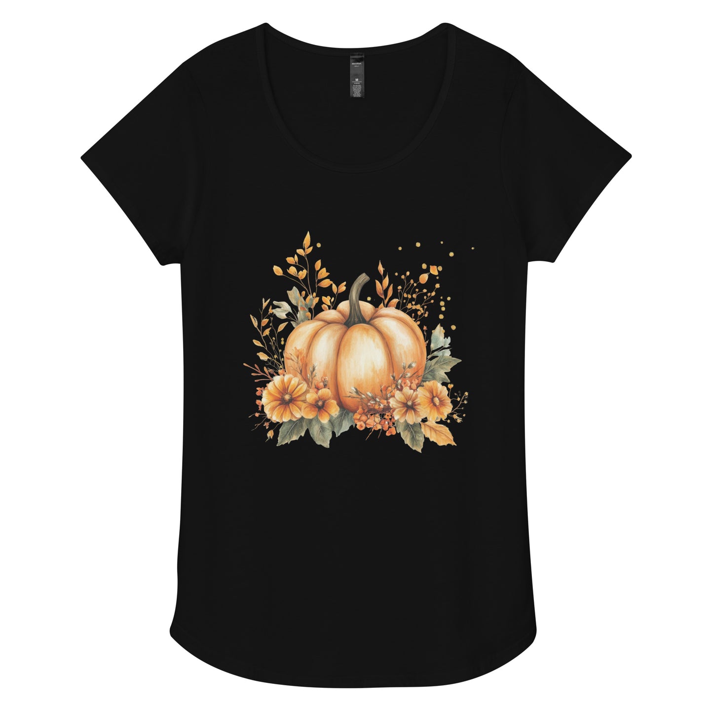 Floral Pumpkin - Round Neck Tee