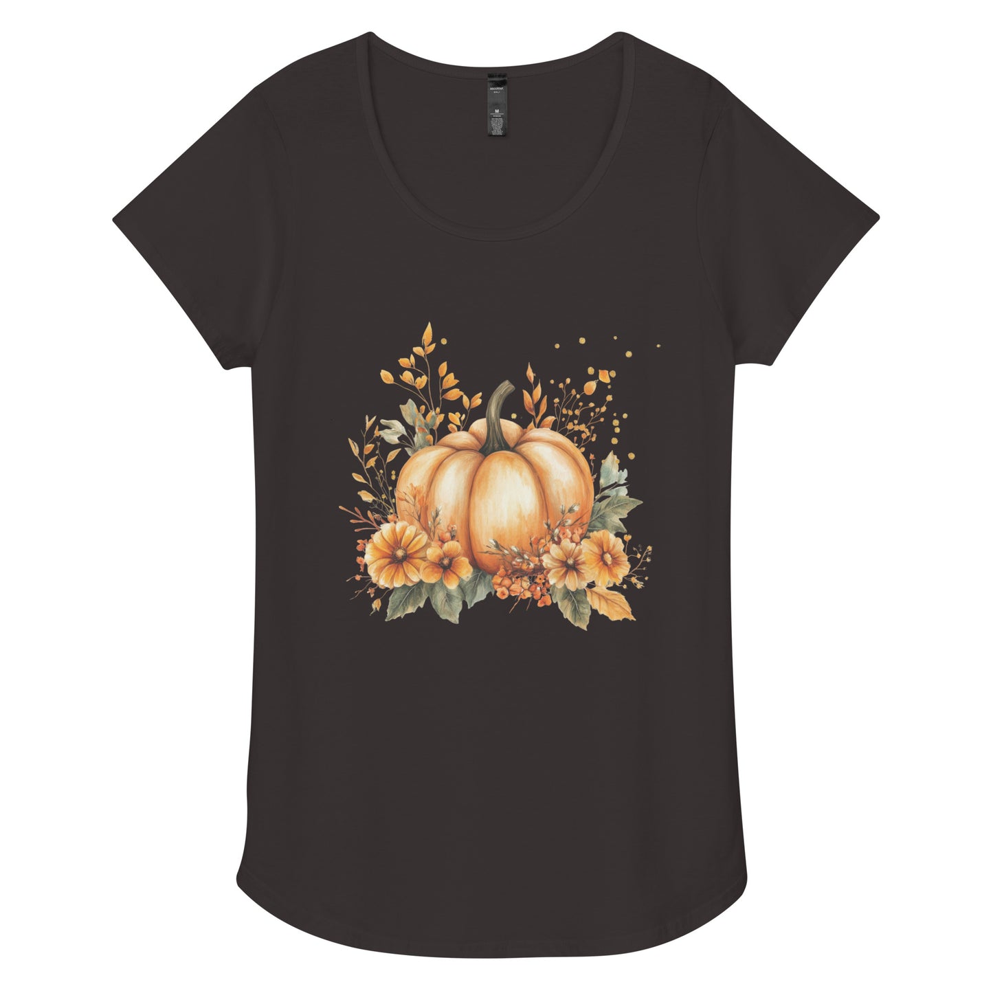 Floral Pumpkin - Round Neck Tee