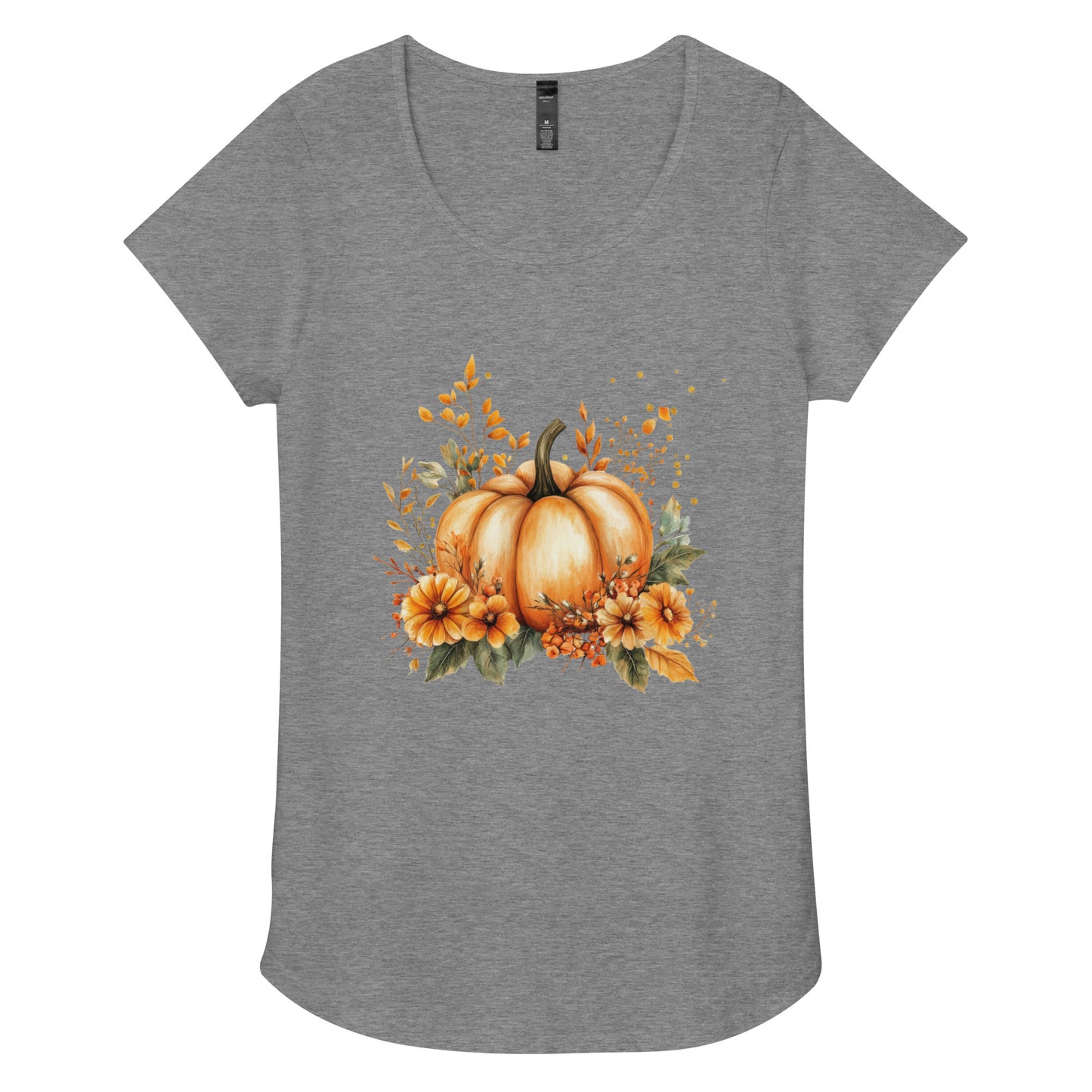 Floral Pumpkin - Round Neck Tee