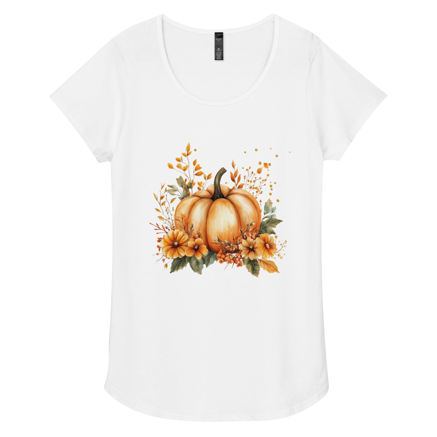 Floral Pumpkin - Round Neck Tee