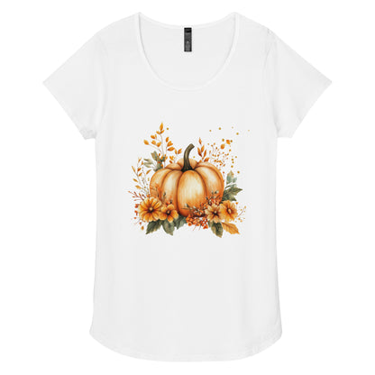 Floral Pumpkin - Round Neck Tee