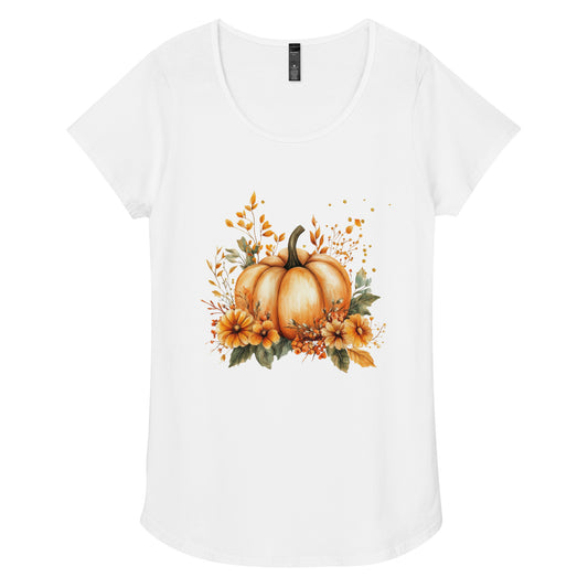 Floral Pumpkin - Round Neck Tee