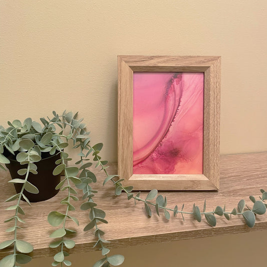 Peachy Alcohol Ink in Frame