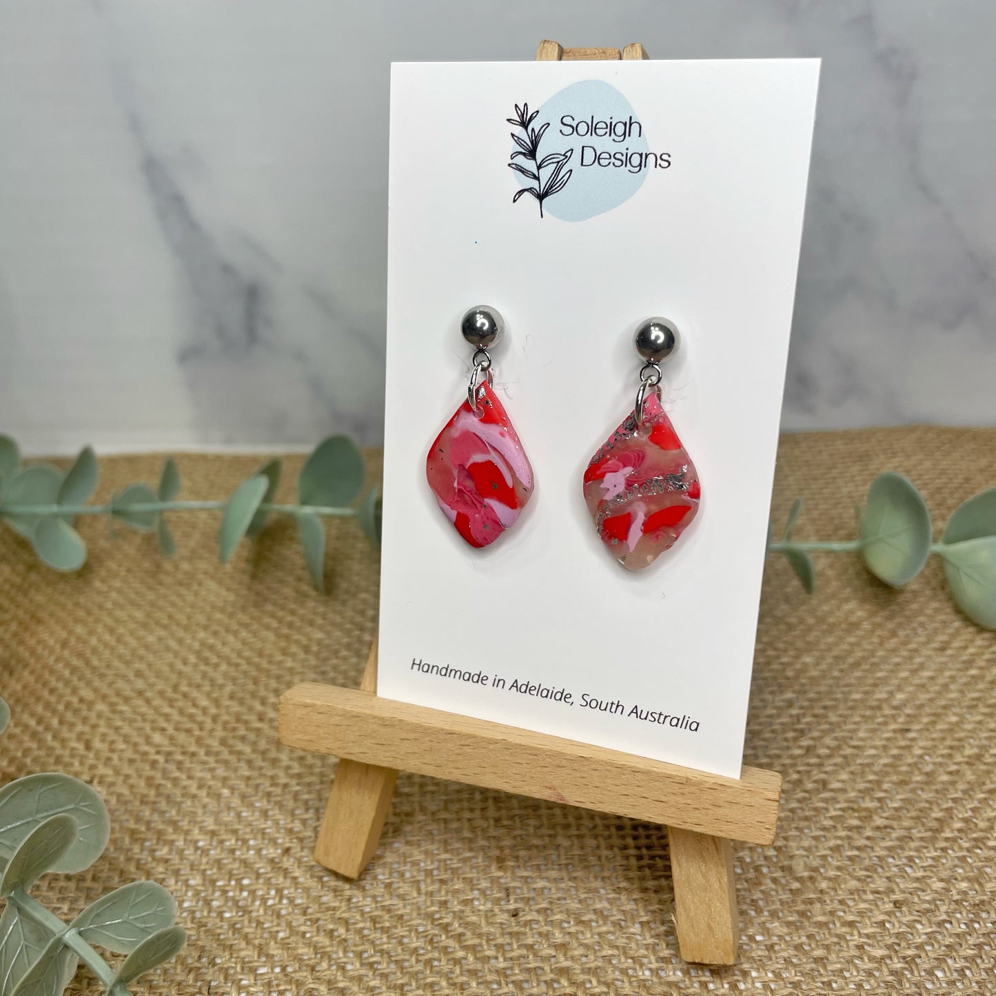 Red Marble Dangles