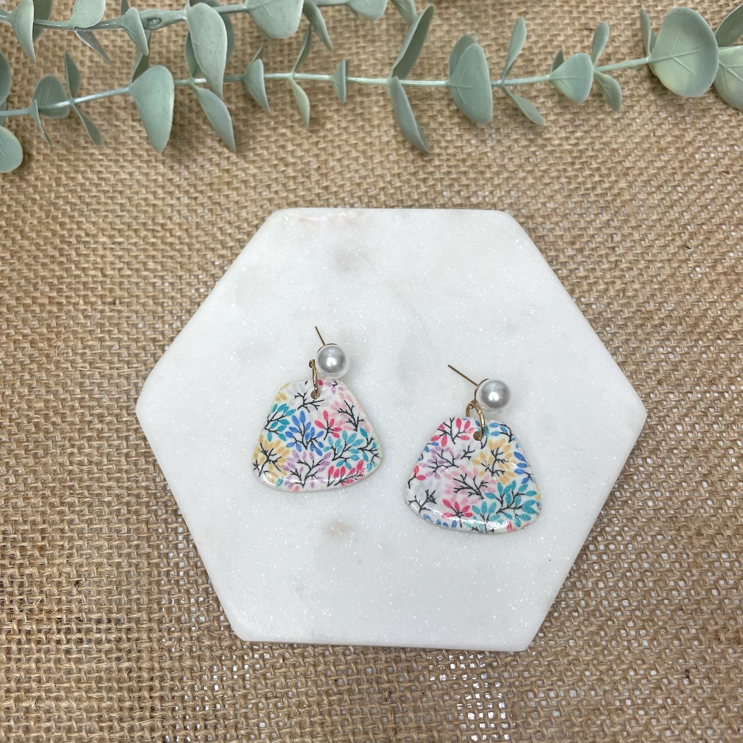 Rainbow Floral Dangles