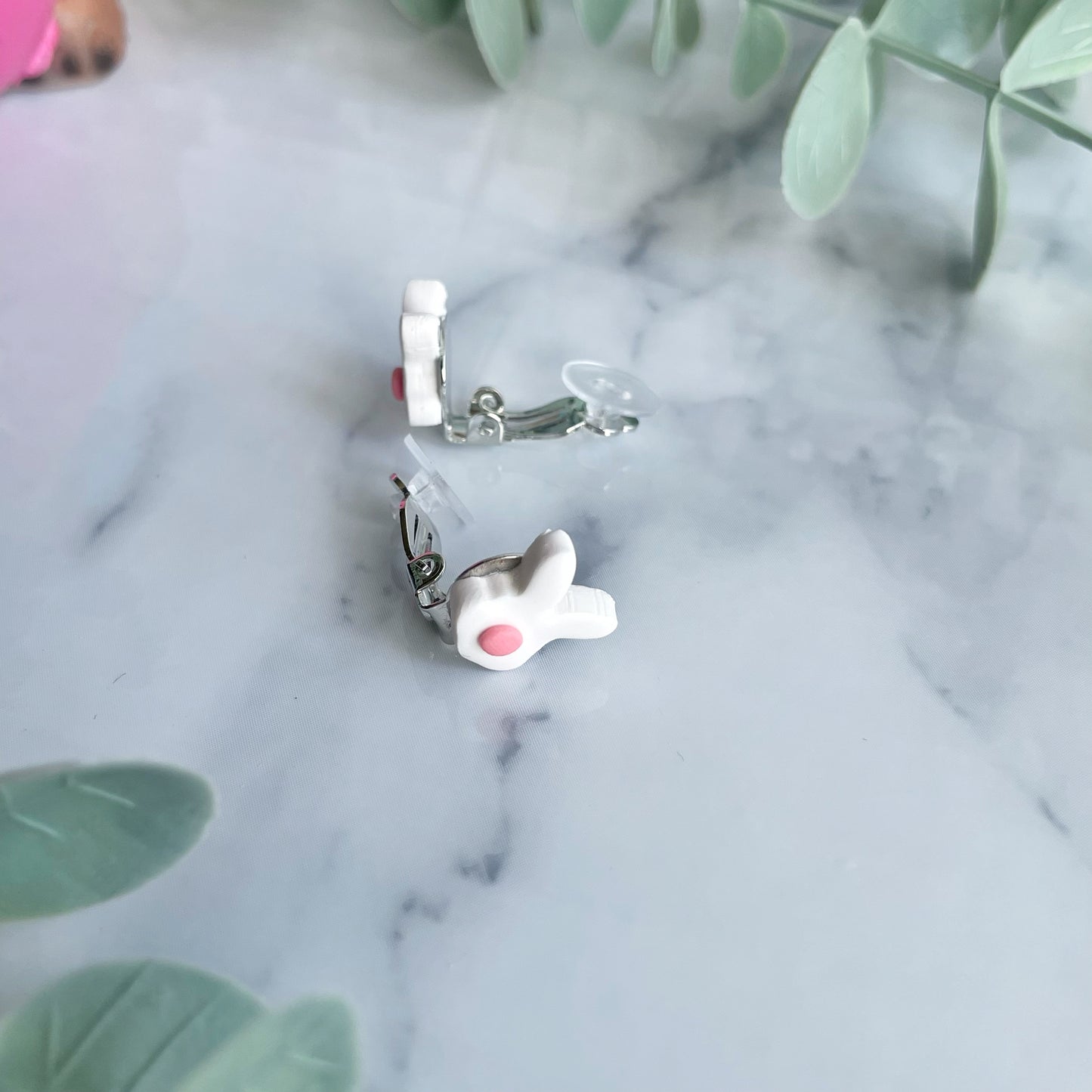 Bunny Clip On Earrings