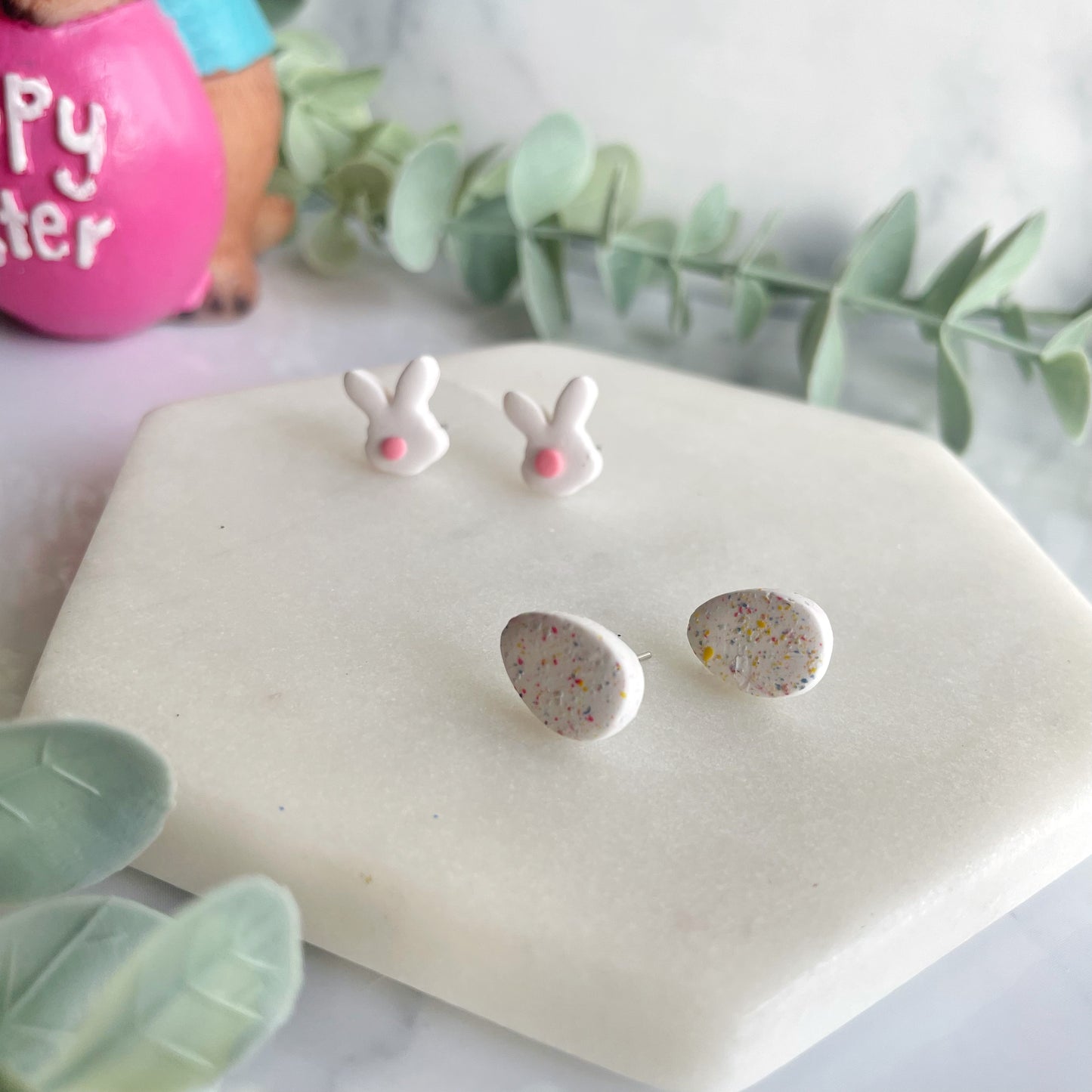 Bunny and Egg Stud Duo