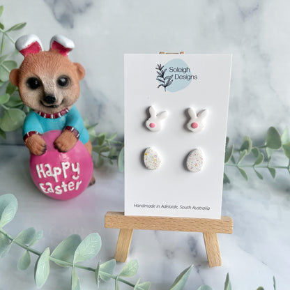 Bunny and Egg Stud Duo