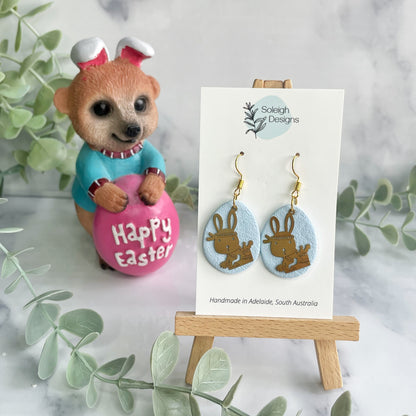 Blue Easter Bunny Dangles
