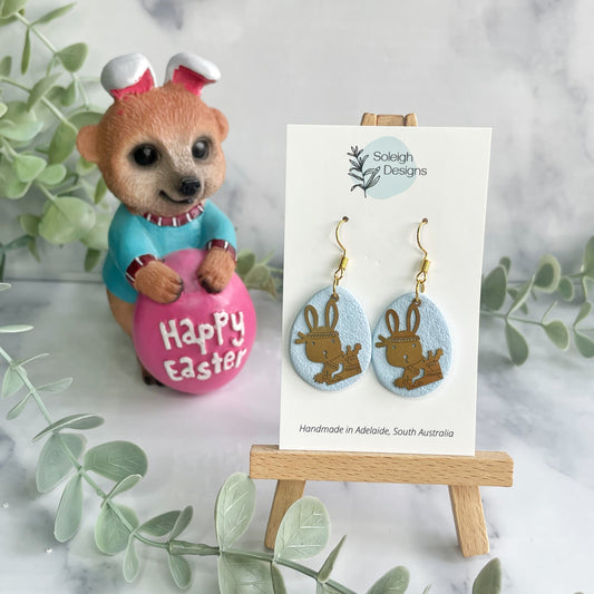 Blue Easter Bunny Dangles