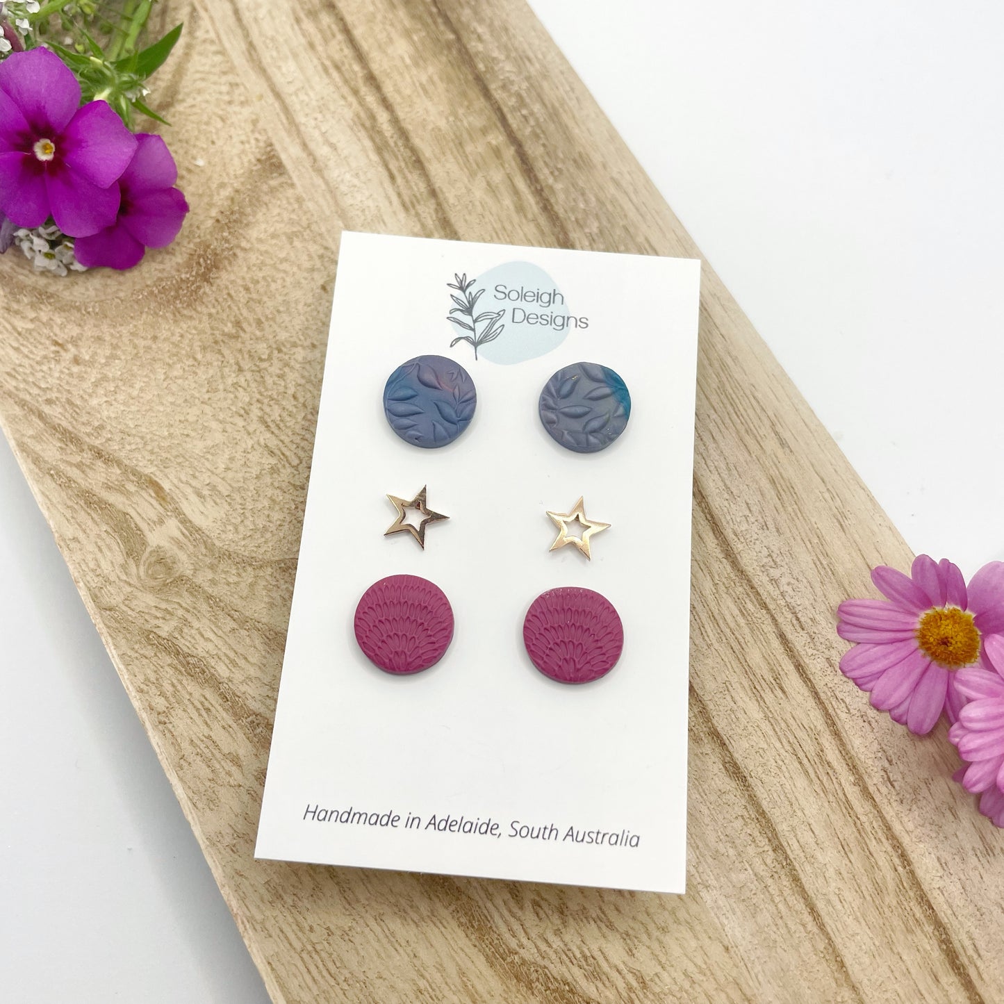 Patterned Stud Trio Set