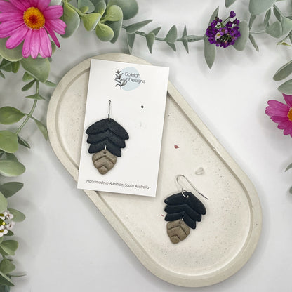 Black Top Leaf Dangles