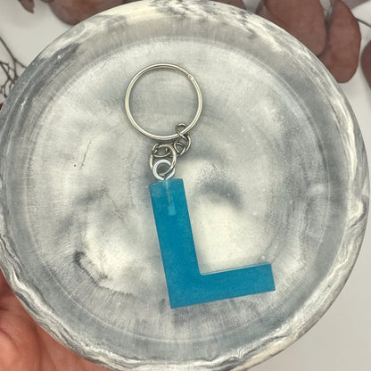 Blue L Keyring