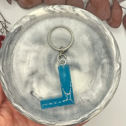 Blue L Keyring