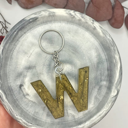 Gold W Keyring