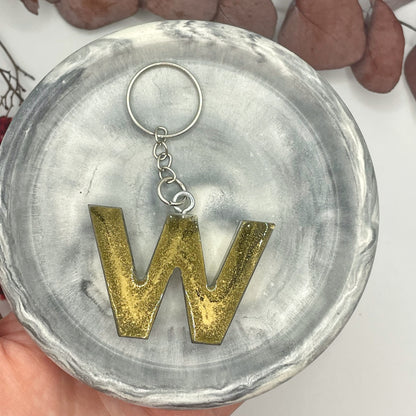 Gold W Keyring