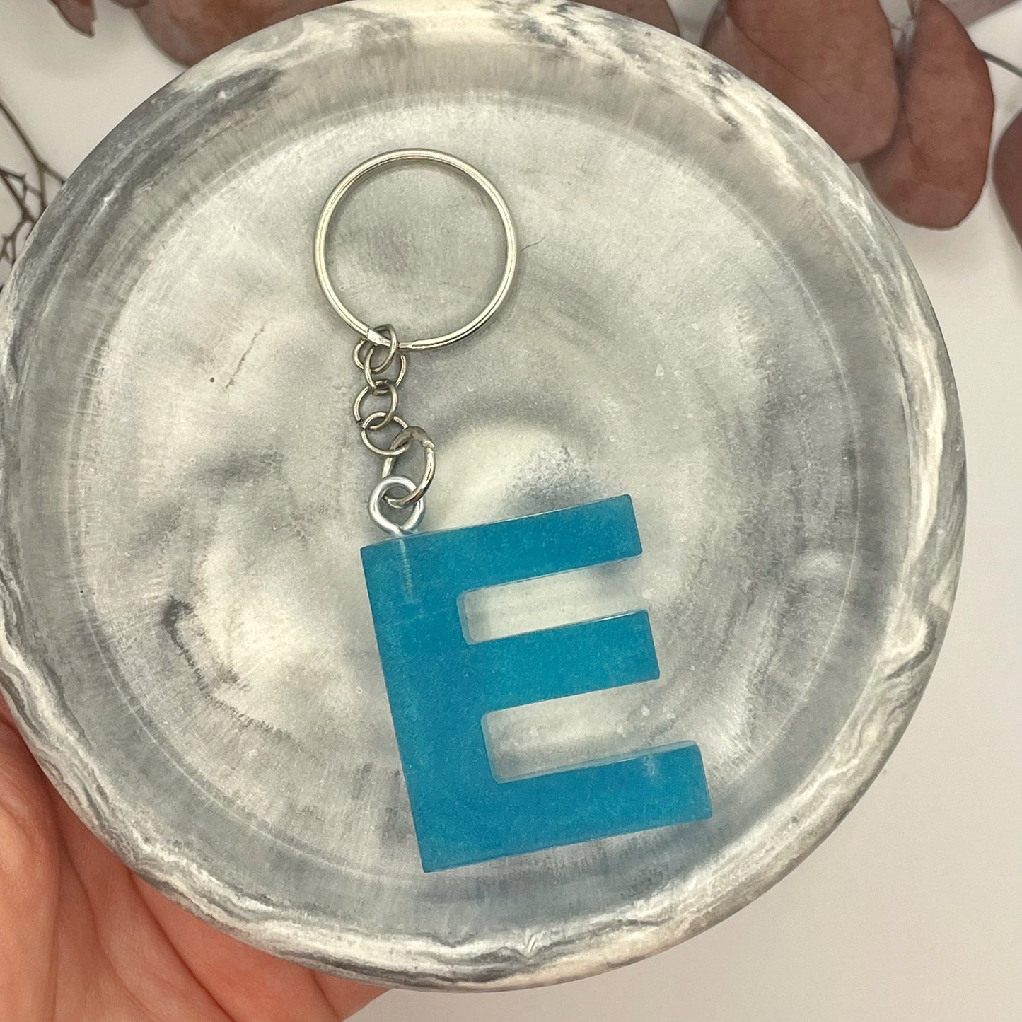 Blue E Keyring