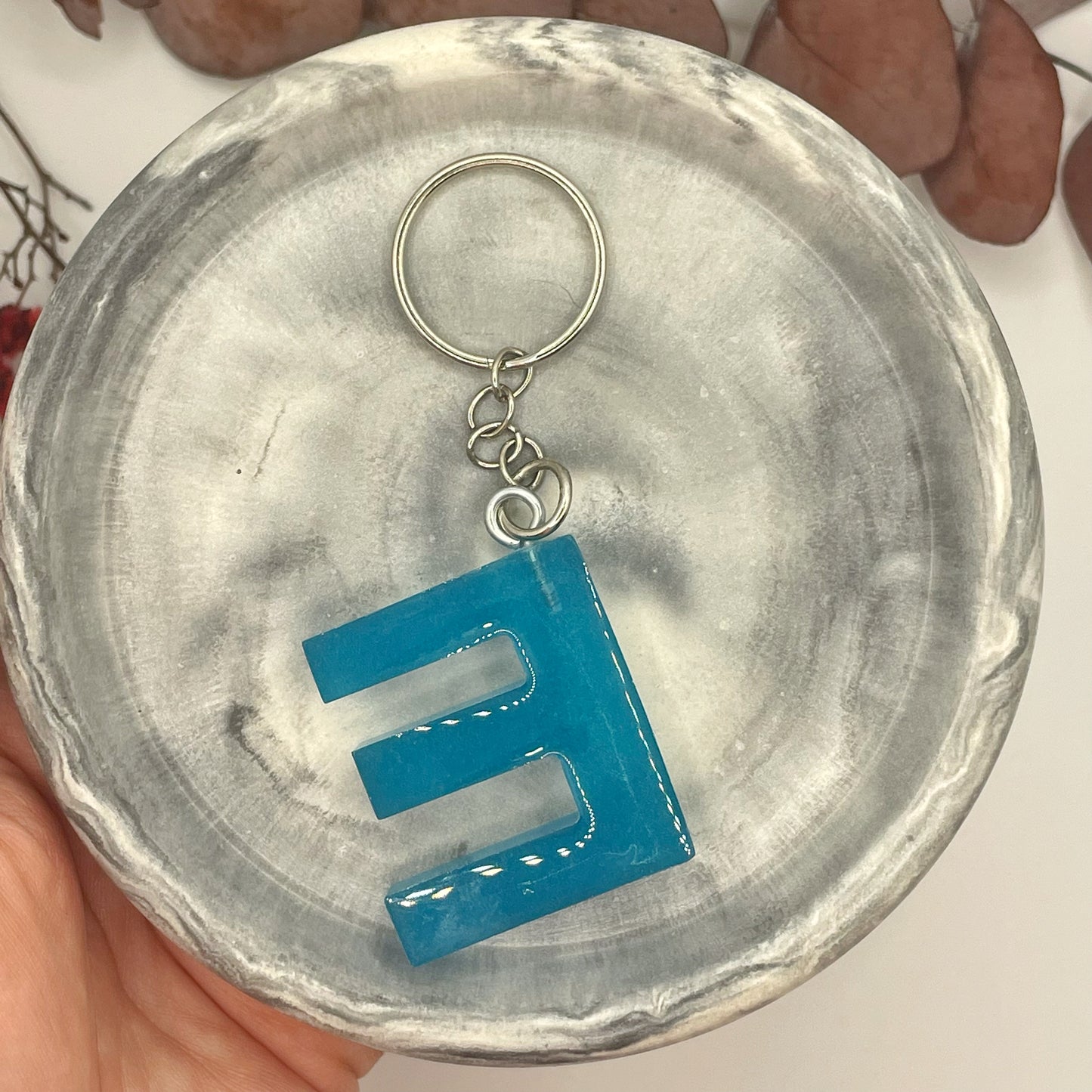 Blue E Keyring