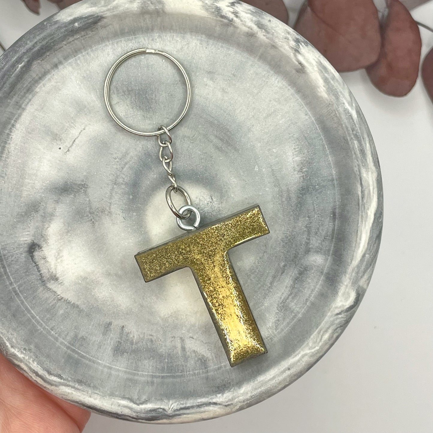 Gold T Keyring