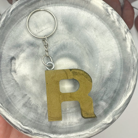 Gold R Keyring