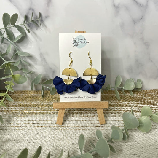 Navy floral Dangles