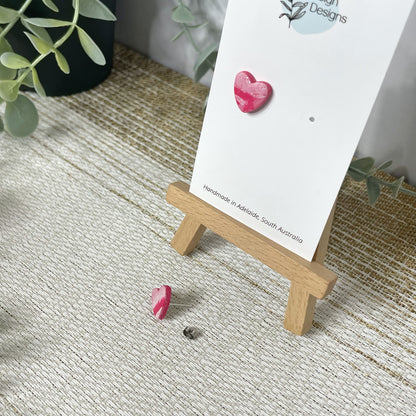 Pink Heart Studs