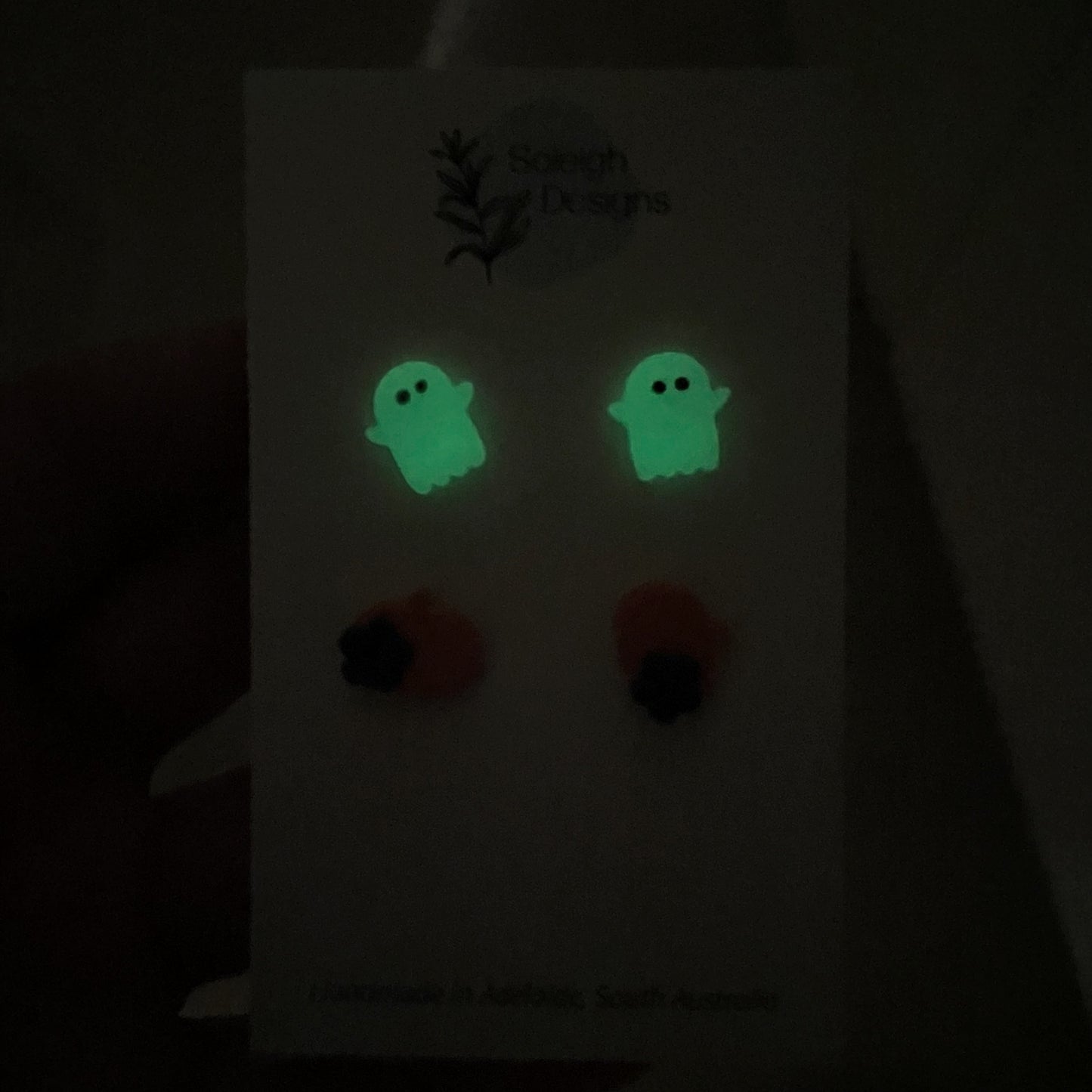 Ghost and Pumpkin Studs (Glow in the dark)