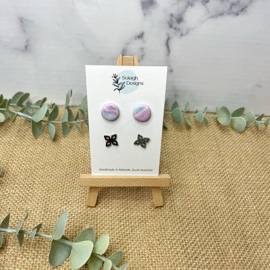 Fairy Floss Marble Stud Duo