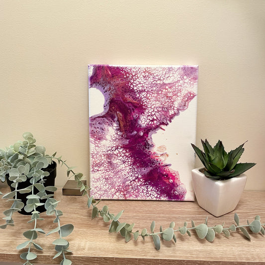 Small Pink Acrylic Pour Painting