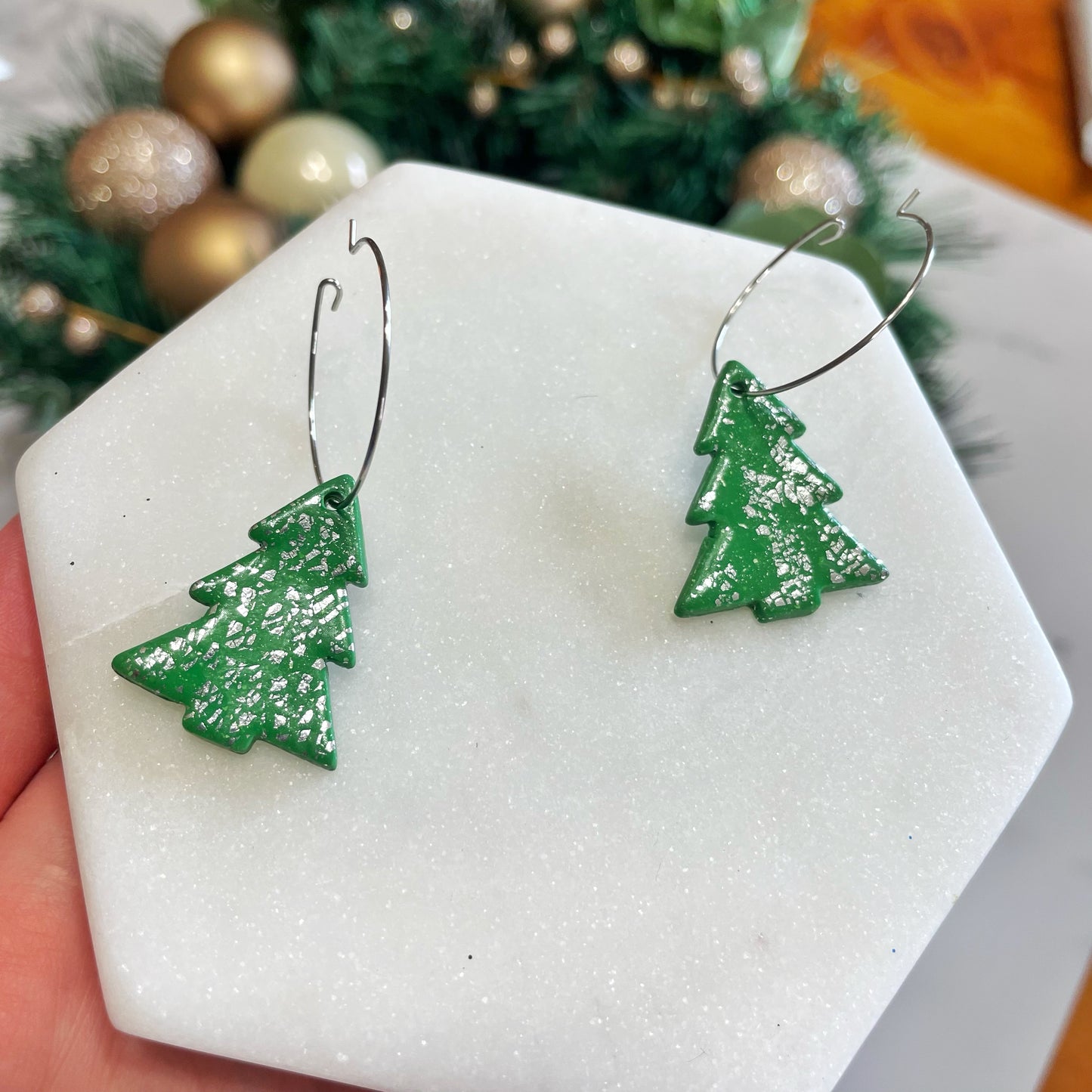 Christmas Tree Hoops